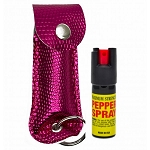 Snake Skin Pattern Personal Defense Pepper Spray OC-18 1/2 oz - Pink