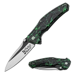 Electric Green Cosmos Dark Fantasy Spring Assisted Knife