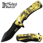 Golden Skeleton Dark Fantasy Spring Assisted Pocket Knife
