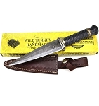 12.5 Inch Handmade Damascus Dirk Knife Twisted Pakawood Handle