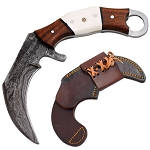 Old Ram Damascus Steel Karambit Knife Collection – Handmade Fixed Blade Collectible Knives