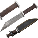 12 Inch Handmade Real Damascus Reverse Tanto Blade Hunting Knife