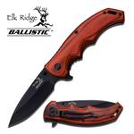 Elk Ridge Ballistic 4.75 Inch Spring Assisted Folder Knife - Pakkawood Handle with Pocket Clip