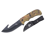 8.5 Inch Jungle Camo Pattern Handle Gut Hook Blade Knife