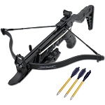 Mtech 80lb Self Cocking Pistol GRIP Black CrossBow with Adjustable Stock