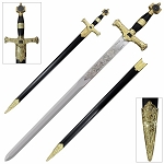 34 Inch King David Ornamental Short Sword with Scabbard