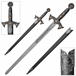 Knights Templar Crusader Short Sword with Matching Scabbard
