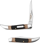 3.5 Inch Closed Tooth-Pick Folding Collector's Knife Slim Sleek Design - Brown