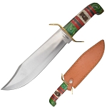 15 Inch Handmade Full Tang Bowie Hunting Wood And Stag Handle