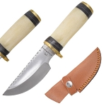 Handmade 7.75 Inches Fixed Blade Hunting Knife Bone Handle