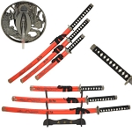3-Piece Red Dragon Samurai Set - Strength and Wisdom