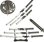 3-Piece White Dragon Samurai Set - Strength and Wisdom