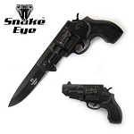 8 Inch Black Revolver Spring Assisted Pocket Knife