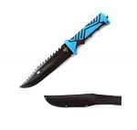 12.75 Inch Fixed Blade Saw Back Knife - Blue
