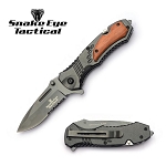 Spring Assist Rescue Folding Knife, Black Half-Serrated Blade Engravable