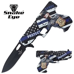 Gun Handle Spring-Assisted Knife - Law Enforcement