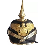 German Black Pickelhaube Military Helmet with Free Stand
