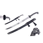 37.75 Inch Silver Dragon Head Chinese Handmade Sword with Scabbard