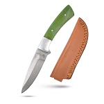 7.5 Inch Handmade Fixed Blade Hunting Knife - Green Bone Handle