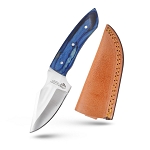Handmade Fixed Blade Skinning Knife Blue Wood Handle