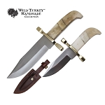 Handmade Fixed Blade Bowie - 2-Piece Camel Bone Handle Set