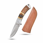 8 Inch Handmade Fixed Blade Knife With Burn Bone Handle