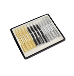 One Dozen Pen Letter Opener Knives - Silver, Black and Gold