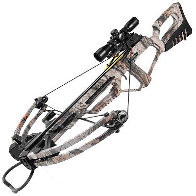 Valiant Camo Compound Rifle Crossbow 185 lbs 4x32 Scope Package