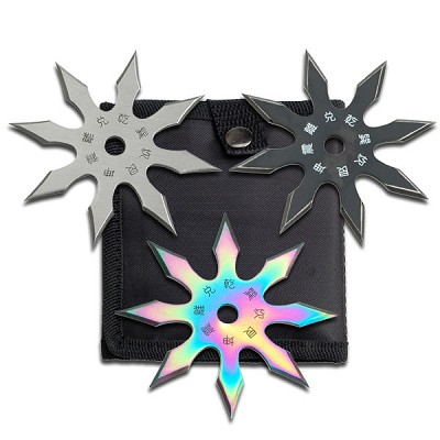 3pc Stainless Steel 8 Point Assorted Color 