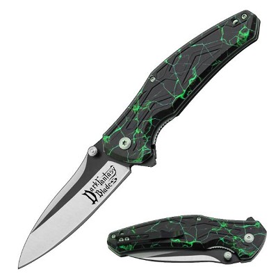 Electric Green Cosmos Dark Fantasy Spring Assisted Knife
