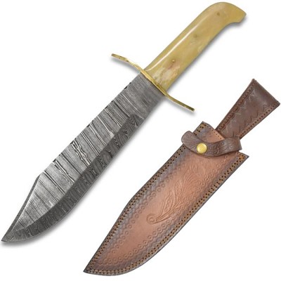 Old Ram - 15 Inch Overall Handmade Full Tang Damascus Bowie Knife