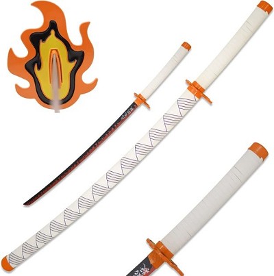 Metal Demon Slayer Kyojuro Rengoku Samurai Sword Katana