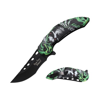 Dark Side Blades Fantasy Spring-Assisted Knife - Green