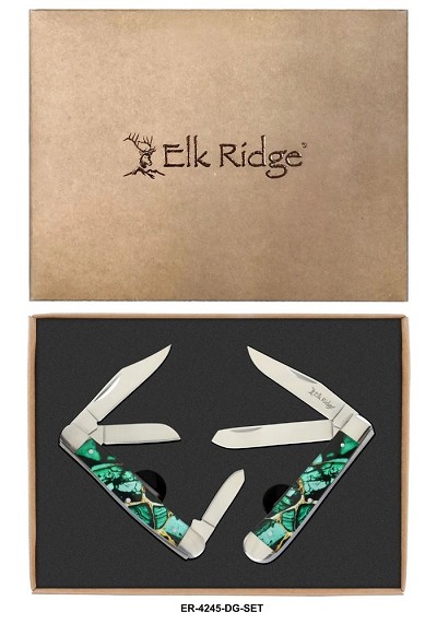 Elk Ridge 2-Piece Folding Knife - Dark Green Handle