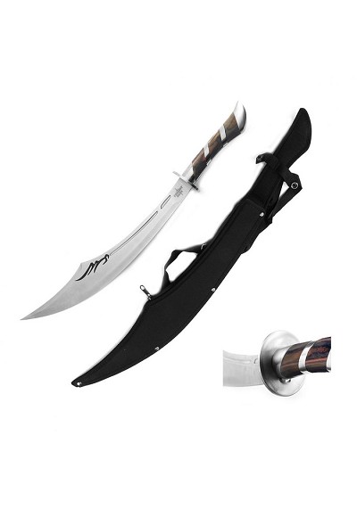 Fantasy Chinese War Broadsword With Blood - Brown Handle