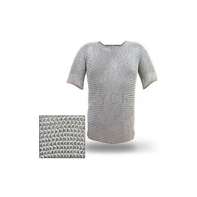 Haubergeon Chain Mail Armor – Stainless Steel Mid-Thigh Chainmail Shirt
