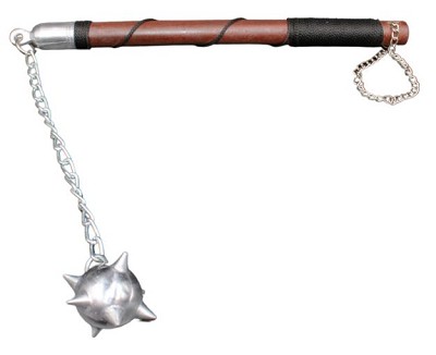 Medieval Single Ball Flail Mace with Wood Handle