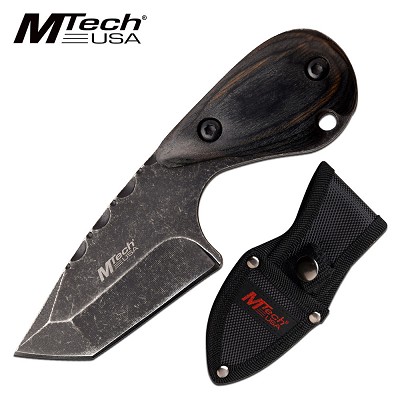 Mtech Full Tang Fixed Blade Knife Small Hunting Knife Black Pakkawood