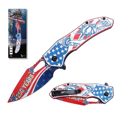 MTech USA 250th Anniversary Spring Assisted Knife – Red Lady Liberty Handle