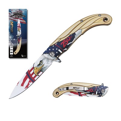 USA 250th Anniversary American Eagle Spring Assisted Knife - Golden