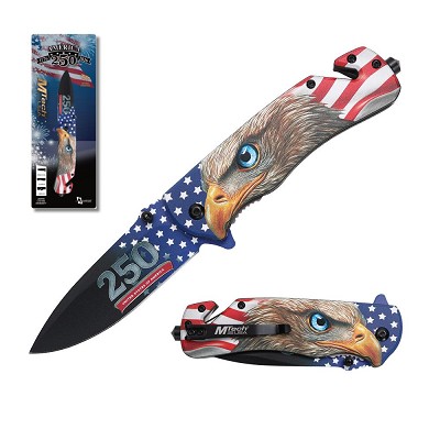 USA 250th Anniversary Tactical American Eagle Spring Assist Knife