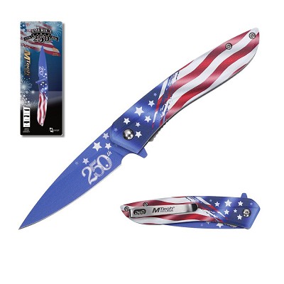 USA 250th Anniversary American Flag Spring Assist Knife