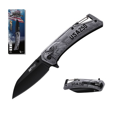 USA 250th Anniversary Tactical Eagle Spring Assist Tanto Knife - Grey