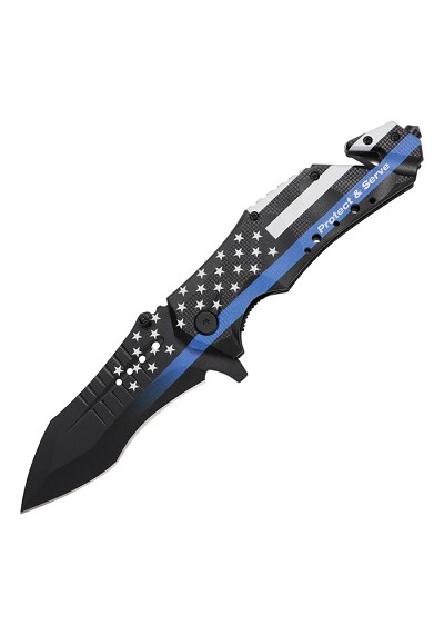Mtech Spring-Assisted Knife Tactical Knife Black And White