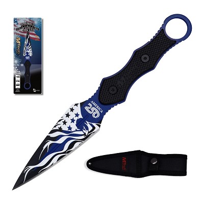 Full Tang Spear Point Blade Blue Dagger - USA 250th Anniversary Knife