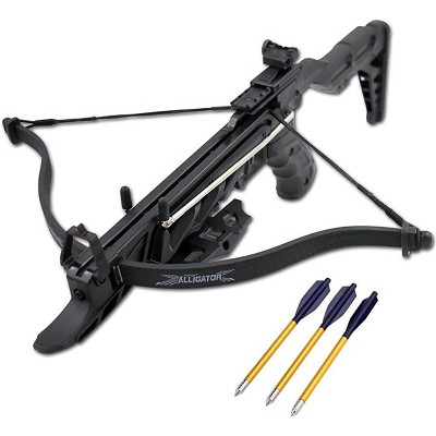 Mtech 80lb Self Cocking Pistol GRIP Black CrossBow with Adjustable Stock