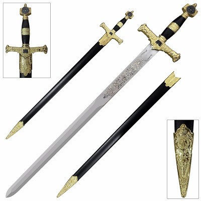 34 Inch King David Ornamental Short Sword with Scabbard