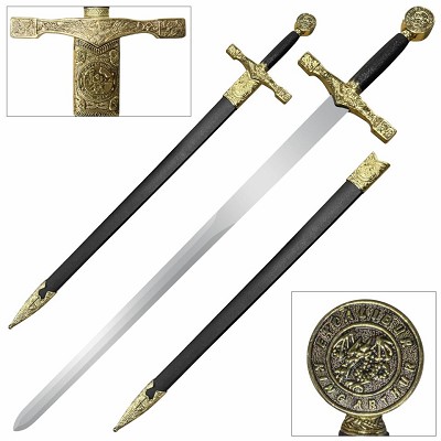 34 Inch King Arthur Excalibur Short Sword with Scabbard