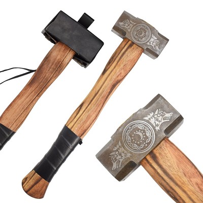 18 Inch Handmade Viking Style Hammer Damascus Head