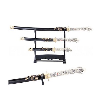 3rd Gen Highlander Connor MacLeod Katana Sword 3 Pcs Sword Set Black